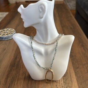 Marlyn Schiff Elegant Blue and Gold Necklace